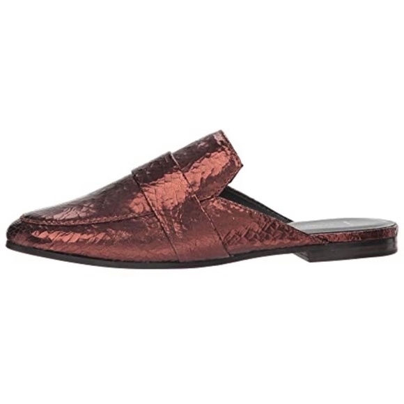 Kennel & Schmenger Tara Metallic Leather Flat Mule Slip-On Loafers Luxury Shoes - Picture 3 of 13